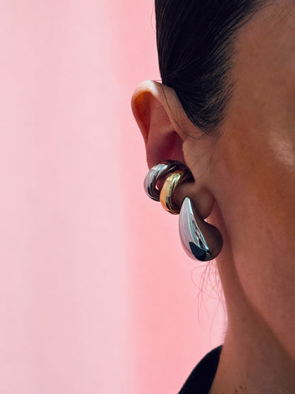 Bague d’oreille unisexe  épai & vague doré