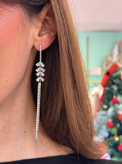 Boucle d’oreille cascade de strass modèle jane