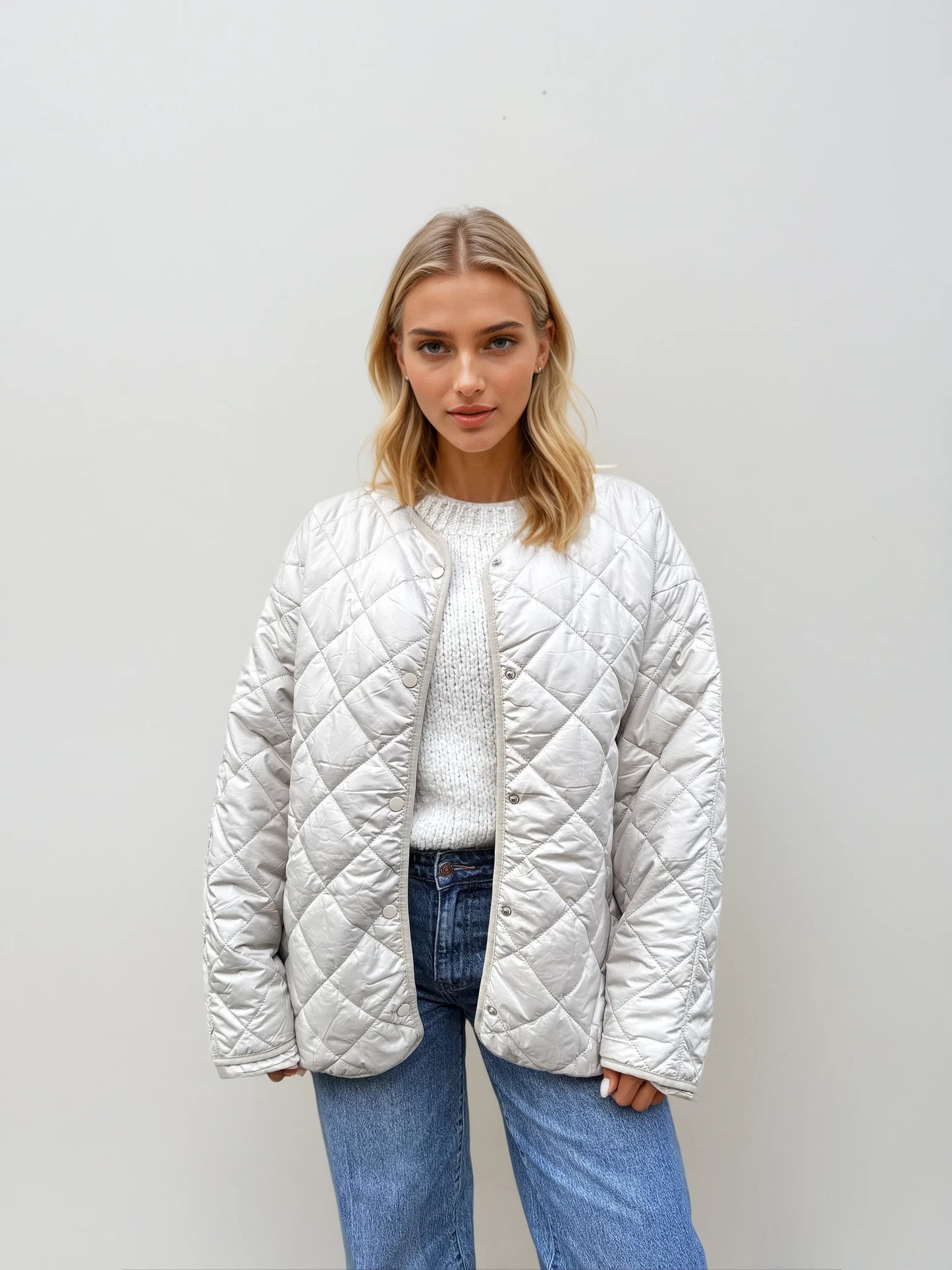 Veste matelassée boutonnable beige