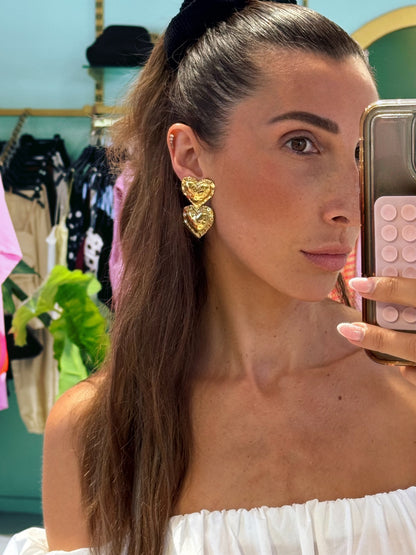 Boucles d’oreilles double cœurs
