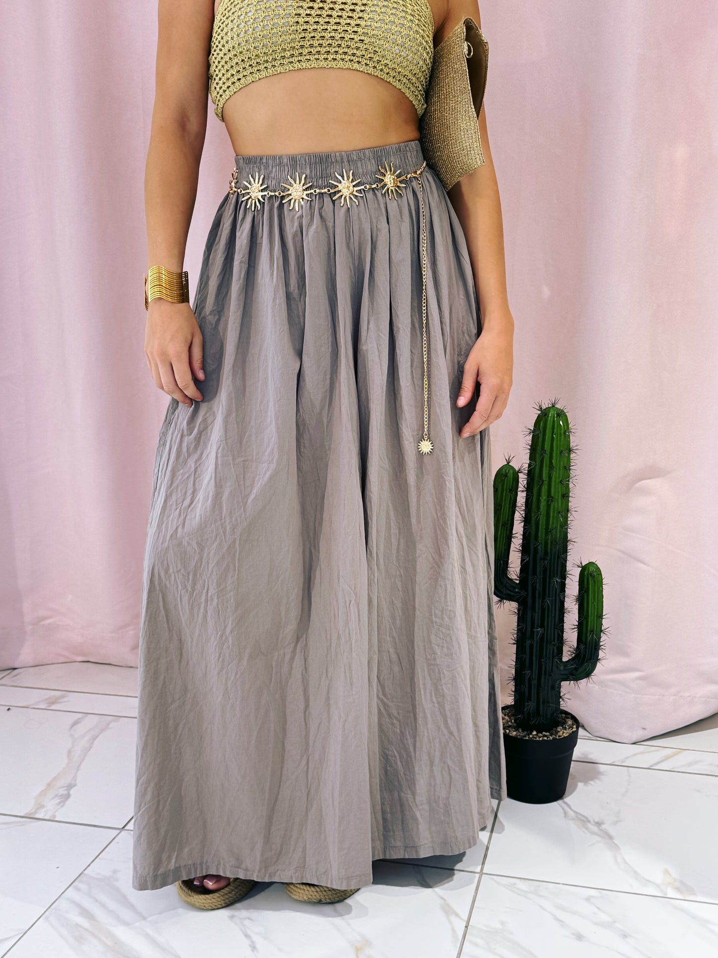 Pantalon jupe oversize - beige taupe