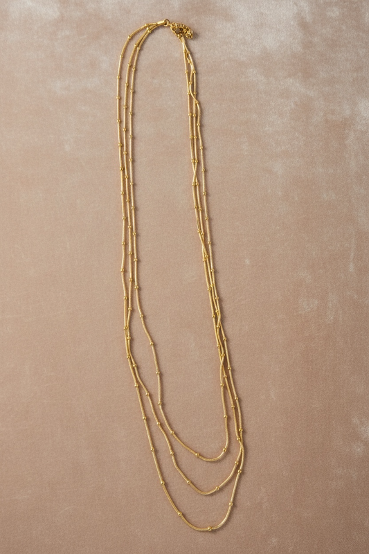 Sautoir long triple rangs