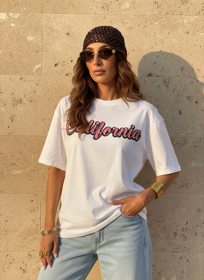 T-shirt unisexe california  - blanc