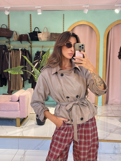 Veste Trench en suédine - beige