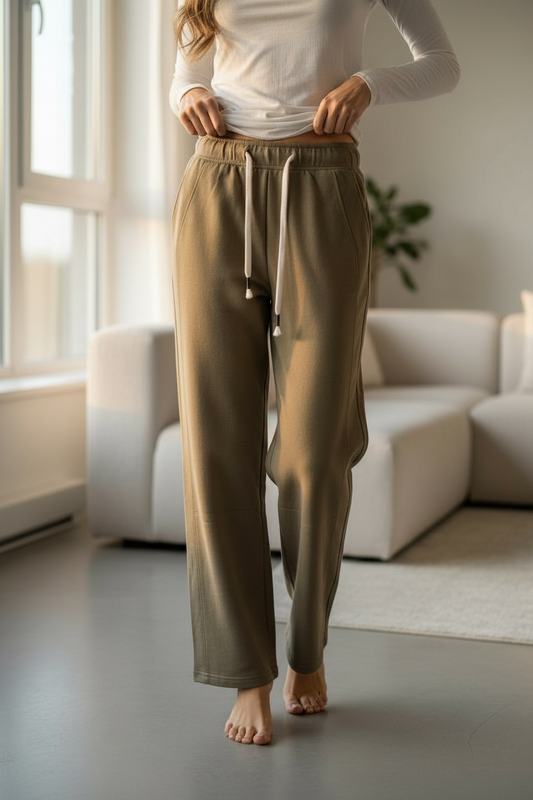 Jogging ample coloris taupe