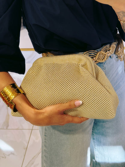 Pochette beige doré