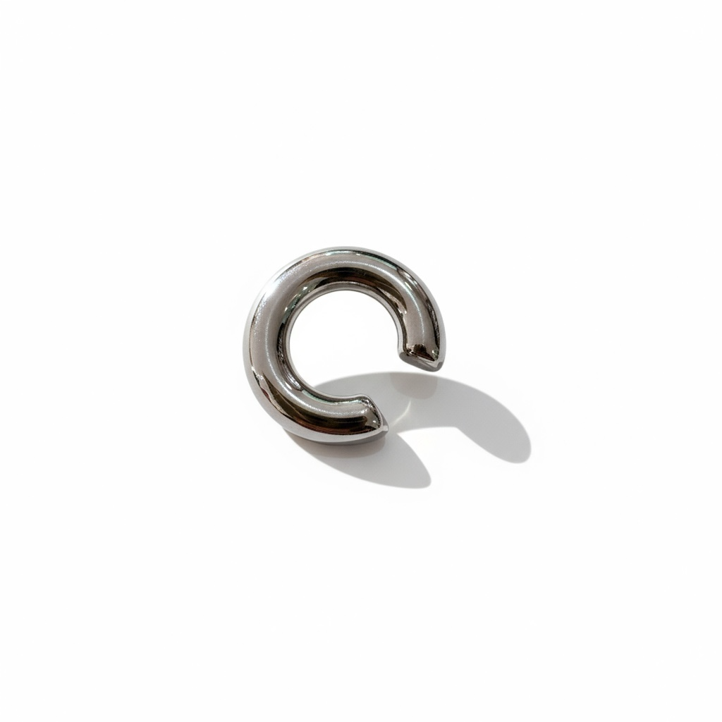 Bague d’oreille unisexe  épai & lisse argenté