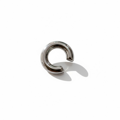 Bague d’oreille unisexe  épai & lisse argenté