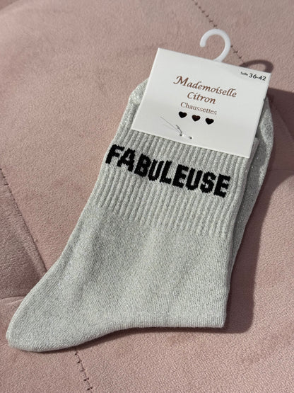 Chaussettes pailletées - message fabuleuse