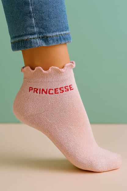 Chaussettes paillettes mile Mila - message princesse