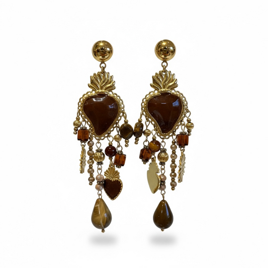 Boucles d’oreilles brown era