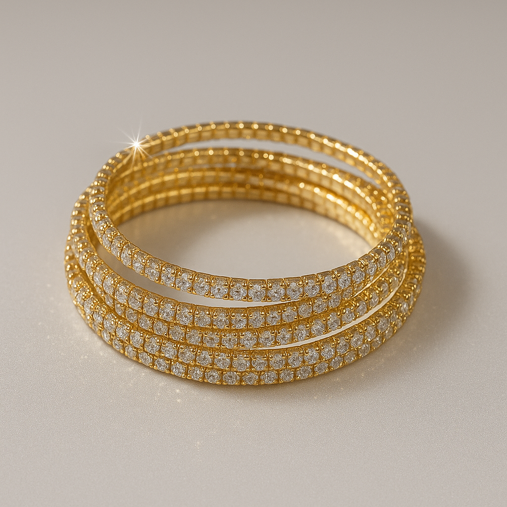 Bracelet strass ultra brillant ( lot de 6) coloris or