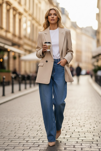 Veste tailleur beige