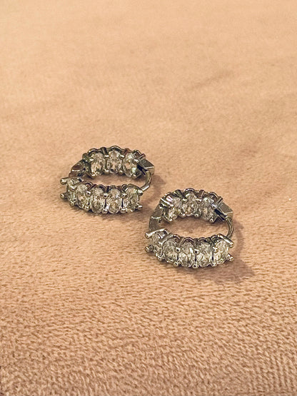 Boucles d’oreilles créole full strass grand format