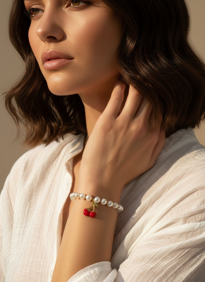 Bracelet perle et cerise
