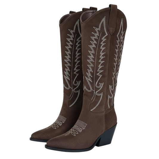 Santiags nubuck chocolat