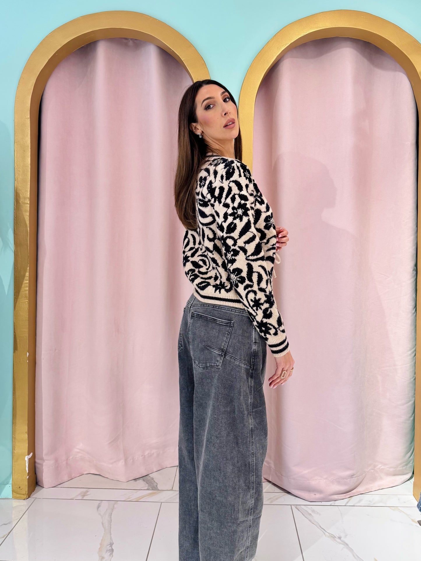 Jean baloon baggy gris