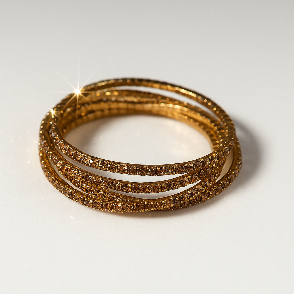 Bracelet strass ultra brillant ( lot de 6) coloris bronze