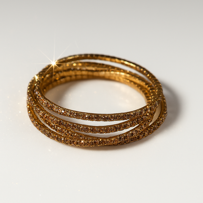 Bracelet strass ultra brillant ( lot de 6) coloris bronze