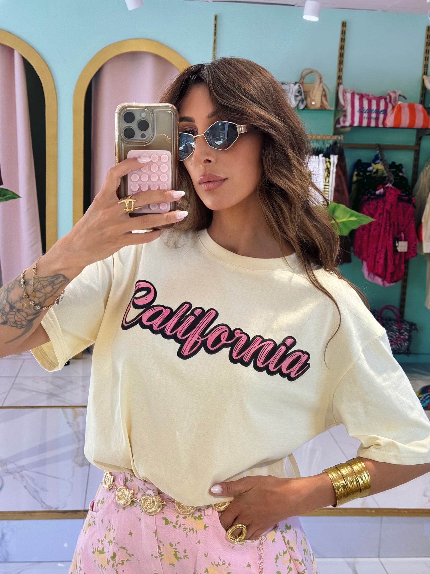 T-shirt unisexe california  - jaune