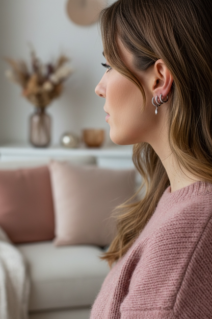 Boucle d’oreille spacy basique argent