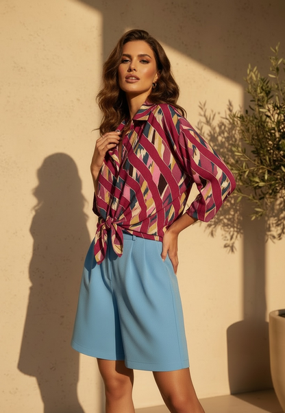 Chemise Oversize à motifs - violine
