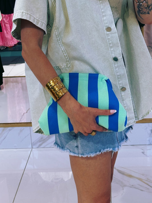 Pochette verte et bleu