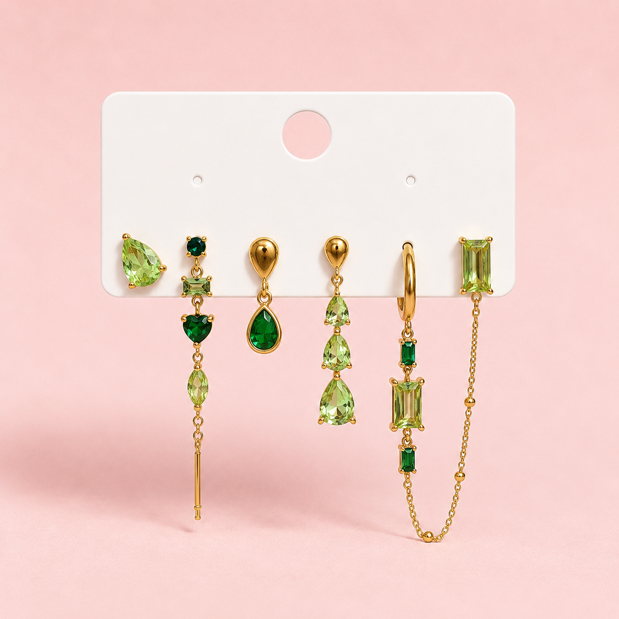 Parure d’oreille cristaux Swan- vert