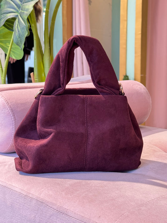 Sac dupe Pauline facon nubuck - bordeaux