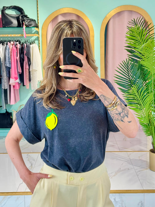 T-shirt « Citron » - Gris