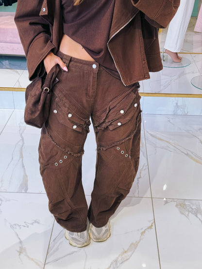 Jean maxi balloon chocolat- Mochy