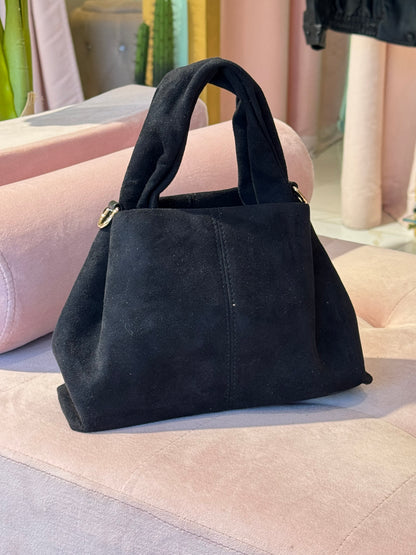 Sac dupe Pauline facon nubuck - noir