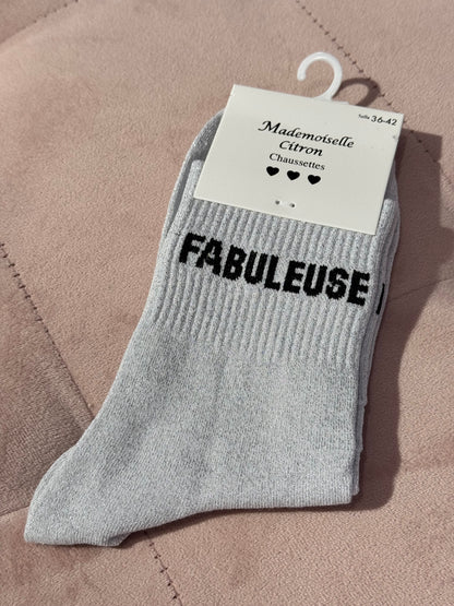 Chaussettes pailletées - message fabuleuse