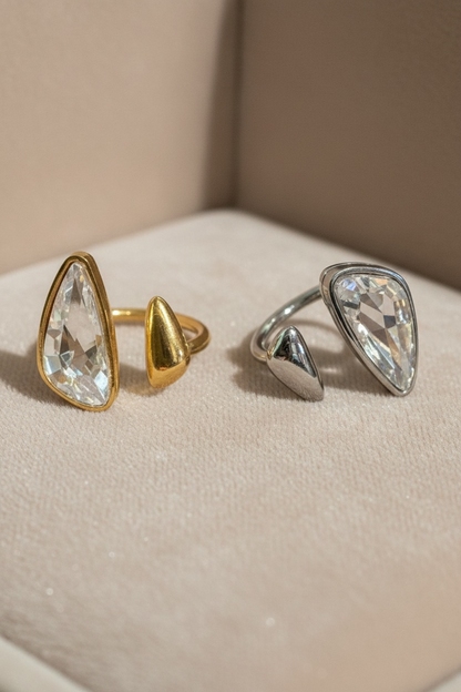 Bague duo pierre de strass Stella