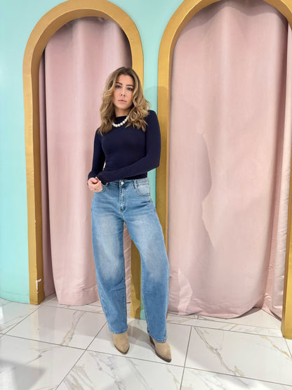 Jean baloon baggy bleu