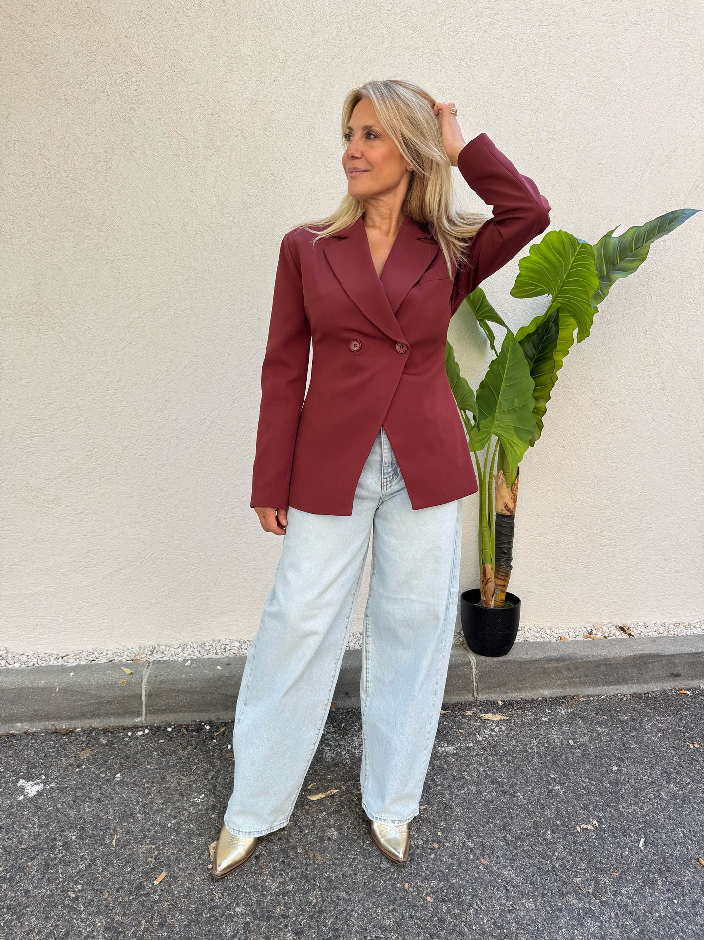 Veste tailleur signature cintrée brique