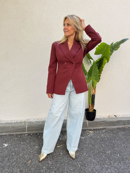 Veste tailleur signature cintrée brique