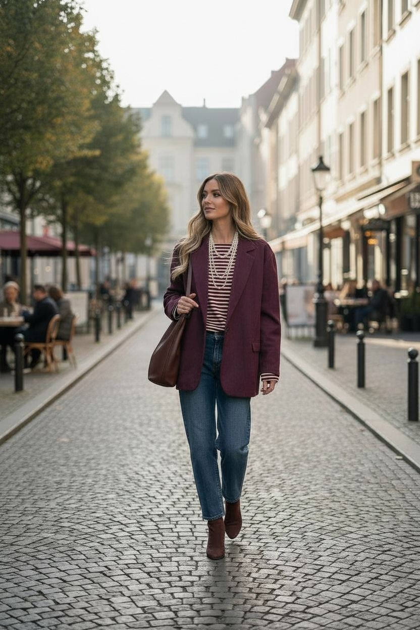 Veste tailleur façon nubuck violine