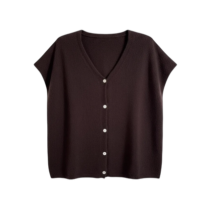 Gilet en maille sans manches – Loose & réversible chocolat