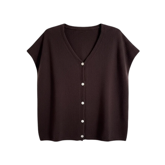 Gilet en maille sans manches – Loose & réversible chocolat