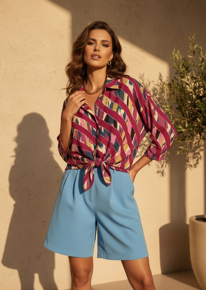 Chemise Oversize à motifs - violine