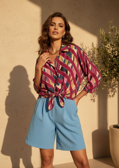 Chemise Oversize à motifs - violine