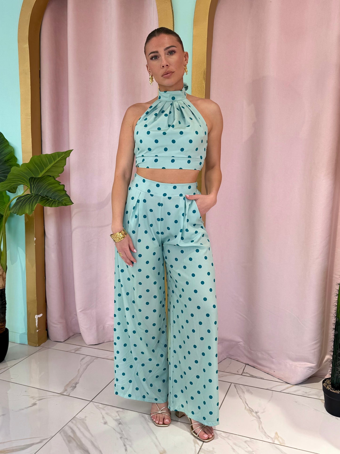 Ensemble deux pièces à pois - mint