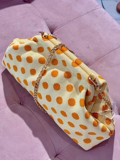Pochette jaune à pois