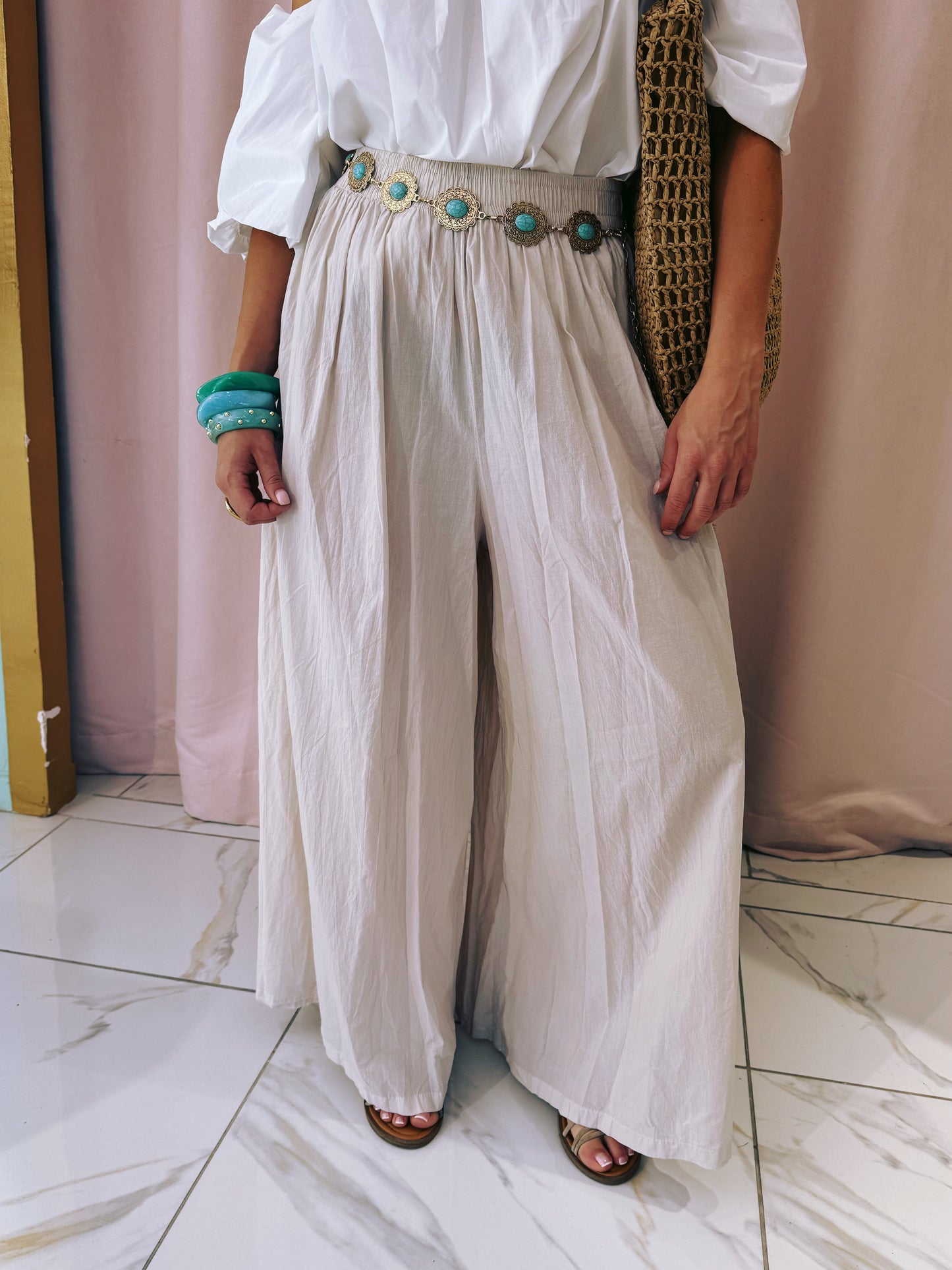Pantalon jupe oversize - beige