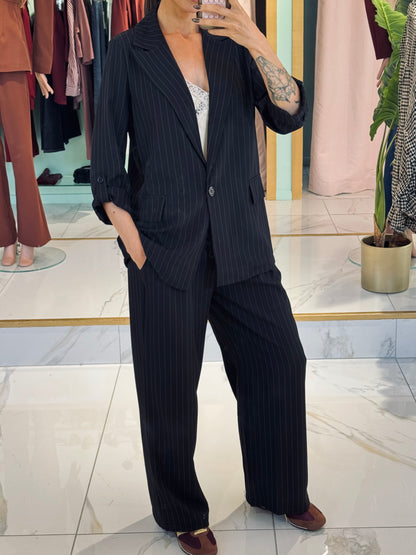 Ensemble tailleur fluide – Veste & pantalon noir