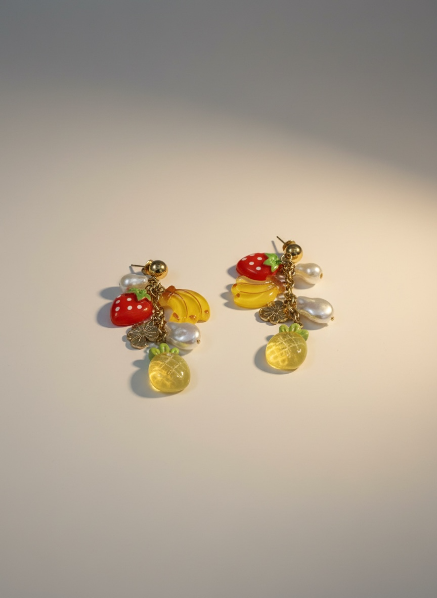 Boucle d’oreille pendentif multi fruits