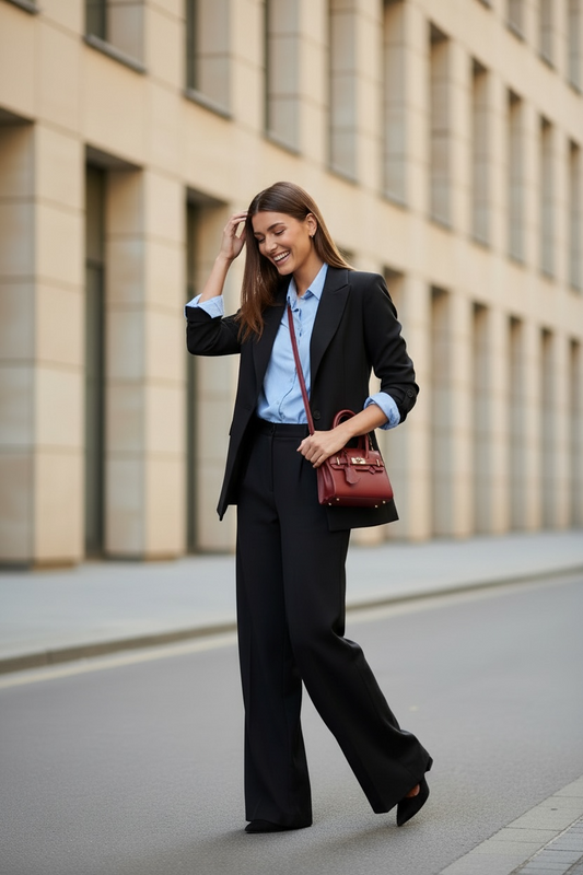 Ensemble Tailleur Fluide Printemps – noir