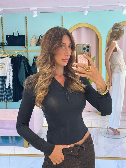Top Seconde Peau en Maille Ultra Douce – Noir