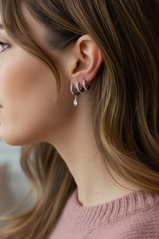 Boucle d’oreille spacy basique argent